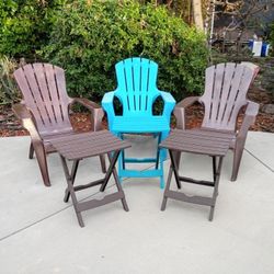 Outdoor Furniture 3 Chairs and 3 Tables Excellent Condition 