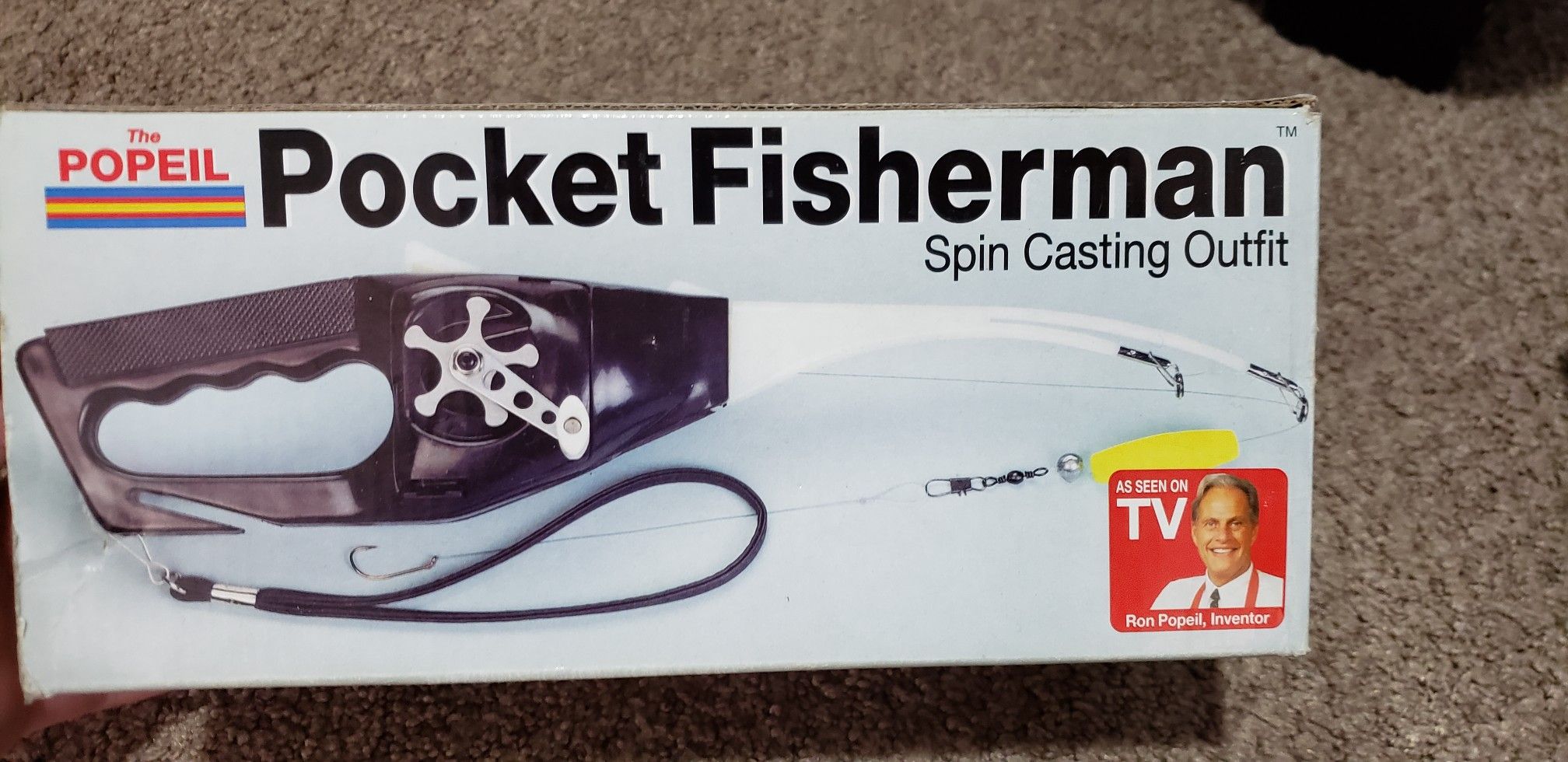 Popeil Pocket Fisherman Spin Casting Outfit Fishing Rod In Box As Seen on TV