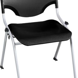 Romig Rico Armless Black Stack Chair – Durable Lightweight Classroom & Training Room Seating with Ergonomic Ventilated Back – Space-Saving, Comfortabl