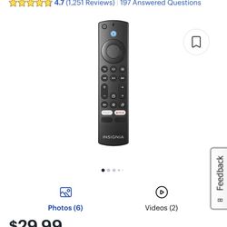 Brand New In Box Insignia Tv Replacement Remote
