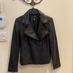 Victoria Secret Real Leather Jacket - New - Dark Navy - Size Large
