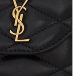 SAINT LAURENT YSL June, antique bronze hardware, diamond - quilted, chain shoulder strap, sheepskin leather, box bag,(