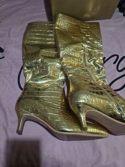 Ready go party/ with beautiful gold boots
