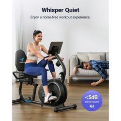 Recumbent Exercise Bikes, MERACH for Home Sit Down Stationary Bicycle Magnetic 8 Levels Resistance Indoor Cycling Bike , NEW