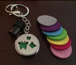 Butterfly diffuser charm clip for bag/car/locker w/ 1ml orange essential oil