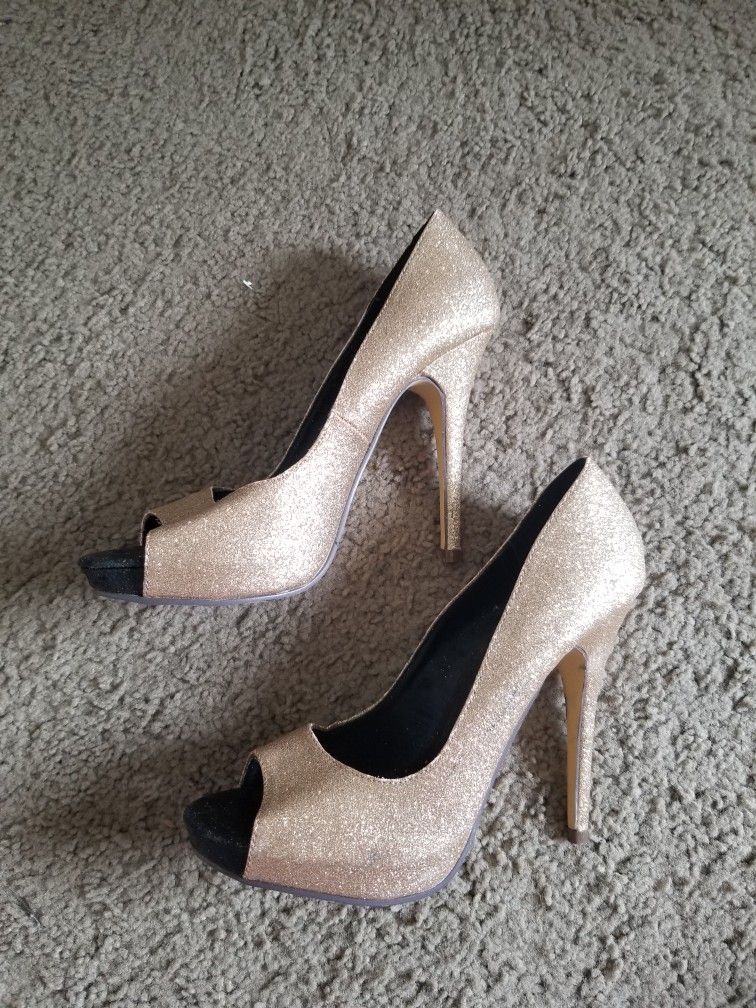 Sparkly Gold Heels