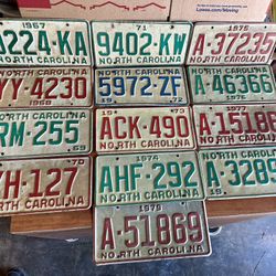 NC Vintage License Plates 1969 Thru 1979 Choice