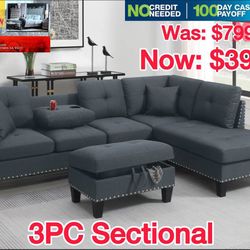 Sectional With Ottoman (limited Time $399.99) 