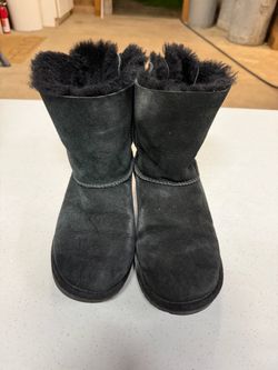 Ugg Black Suede Shearling Ankle Boots