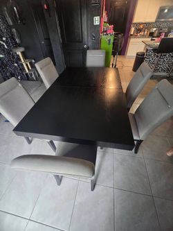 Dining table and chairs