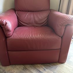 Natuzzi Editions Red Leather Armchair – Premium Italian Leather, Excellent Condition