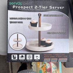 Prospect 2-Tier Server. 11" dia. x 14.5"H