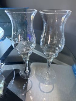 Crystal hurricane candleholders