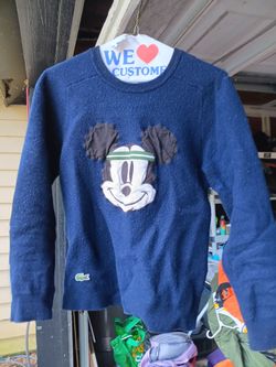Lacoste Mickey Mouse Navy Knit Sweater