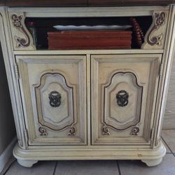 Vintage French Provincial Cabinet with Open Shelf