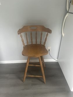 Wooden Back In Raised Stool