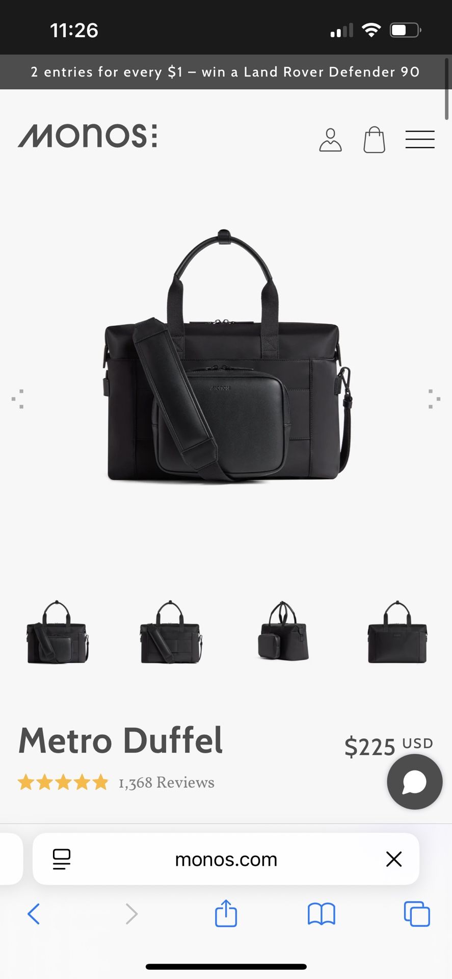 Monos Metro Duffel + Metro Classic Kit