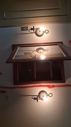 Wood Wall Display Cabinet with Glass Door
