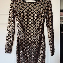 Black & Gold Fashion Nova Dress 