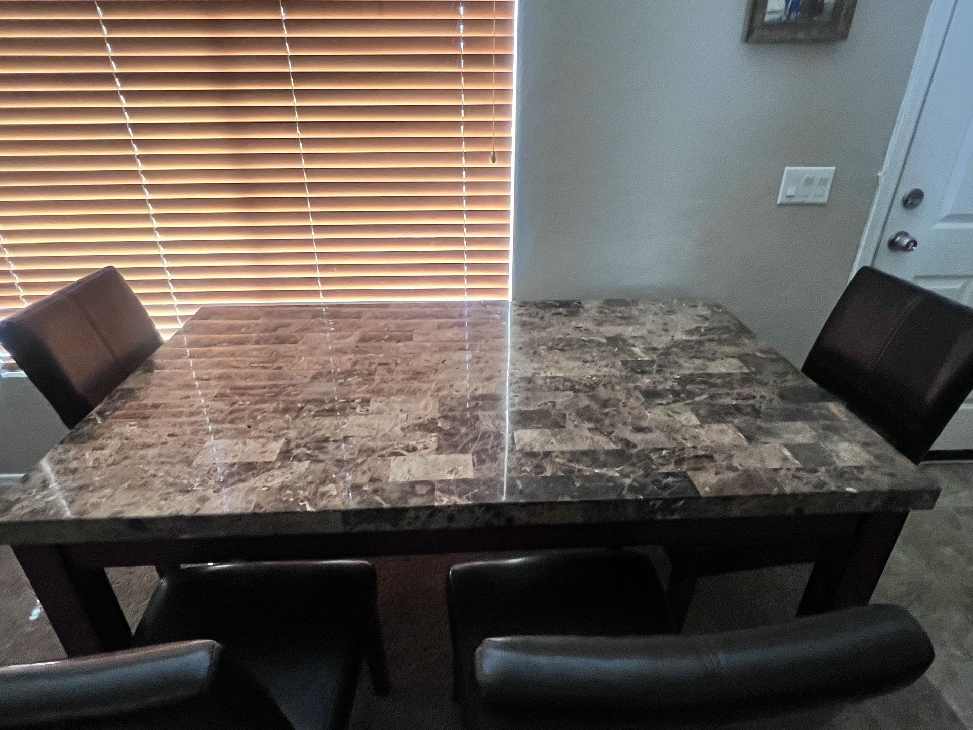 Marble Dining Room Table With 5 Chairs