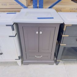 24 in Single Sink Bath Vanity in Espresso with Marble Top in White  $349 