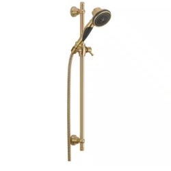 Gold 3-Spray Patterns Wall Mount Handheld Shower Head 1.75 GPM in Champagne Bronze
