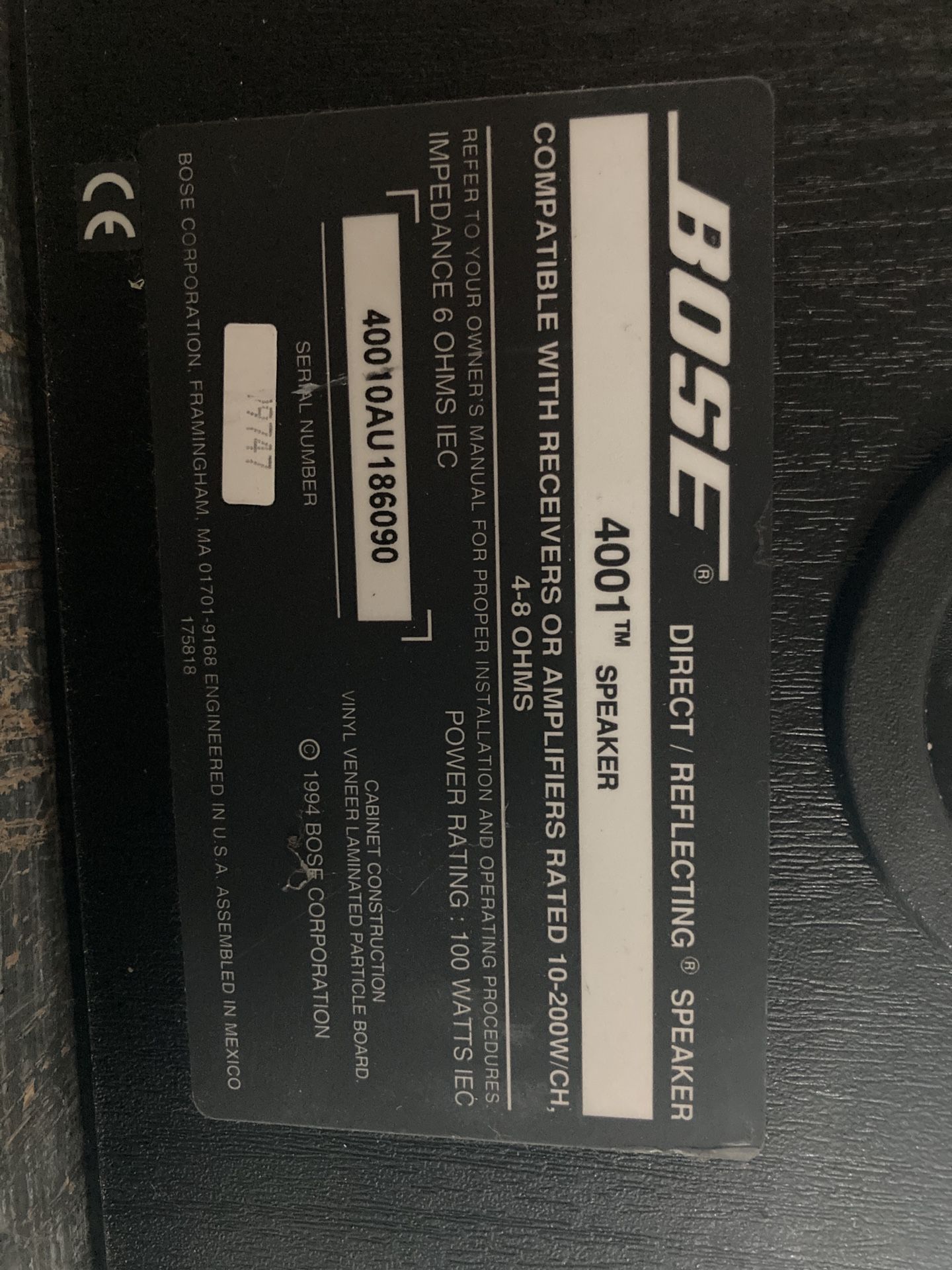Bose 4001 Direct Reflecting Speaker