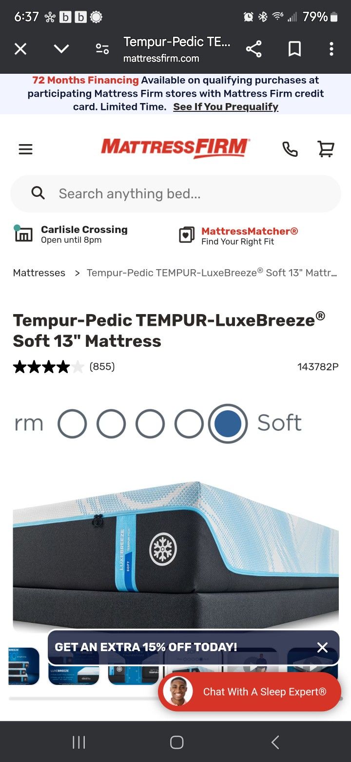 2 year old temper pedic luxe breeze 13" soft king Was In Spare Room