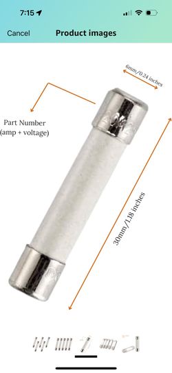 Microwave Fuse 20 Amp 250V Slow-Blow, Universal Ceramic Fuse Replacement for GE WB27X10388, Whirlpool, Kenmore, and Other Microwaves, 6mm x 30mm
