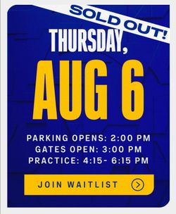 4 Tickets Rams Training Camp Thursday August 6