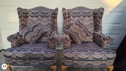 Massoud Vintage Wing Back Chairs (2)
