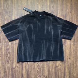 Oversized Bleach Washed Short Sleeve Fleece Tee