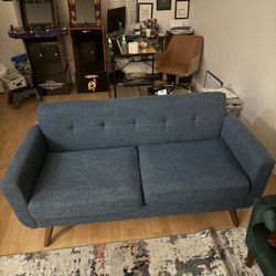 Blue Couch And Ottoman 