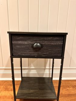 2 Tier Nightstand with Fabric Drawer