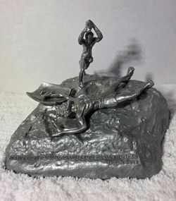 David and Goliath Yaacov Heller Pewter Sculpture PTL Club #1738