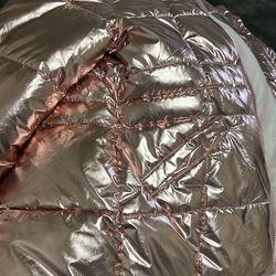 Pink Metallic Hooded Coat XXL