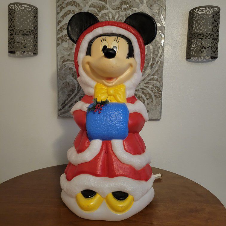Vintage 32" Disney Christmas Minnie Mouse Blow Mold Tested Retro Mickey  Mouse 