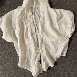 Zara White Cropped Flannel