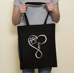 Bulldog Canvas Tote Bag - Black 