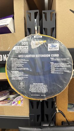 GFCI Lighted extension cord 50ft 12/3 sjtw