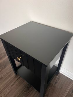 Nightstand Black /Side Table with Drawer