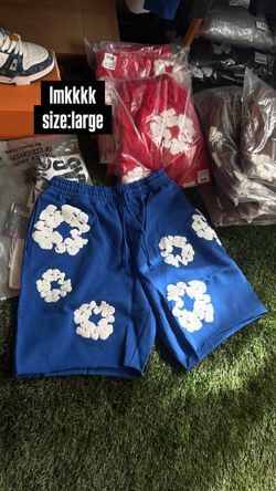 Denim Tears Cotton Wreath Shorts Blue Large