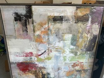 Abstract Framed Painting, Mixed Color, Single Piece Wall Art