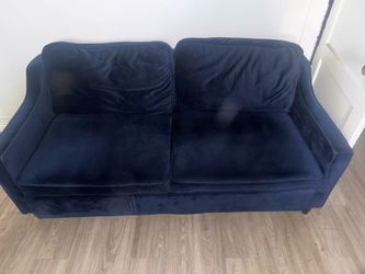 Navy Blue Velvet Sleeper Sofa