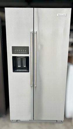 36” KITCHENAID SIDE X SIDE COUNTER-DEPHT REFRIGERATOR STAINLESS STEEL  “REFRIGERATOR WORKS GREAT”