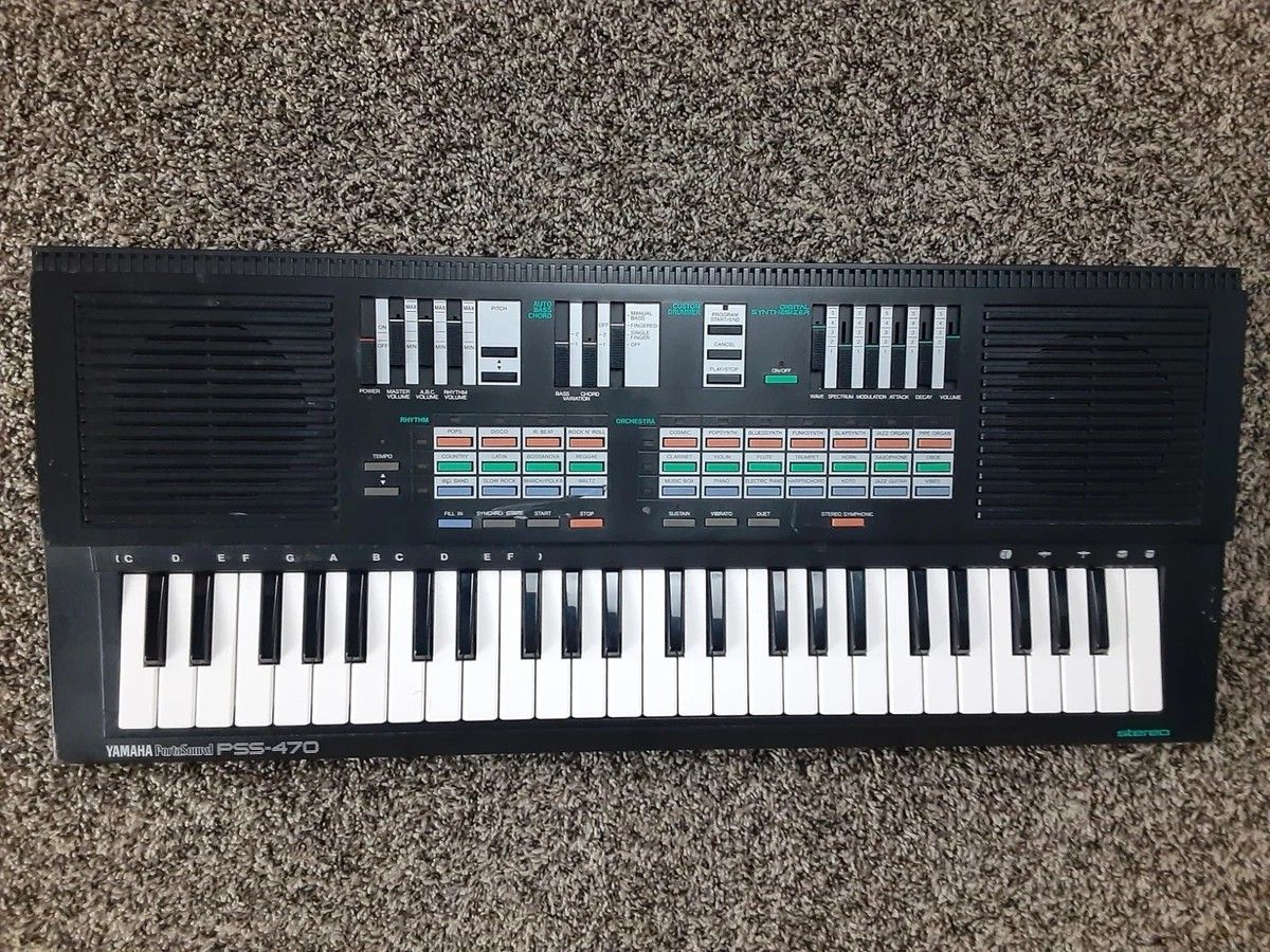 Vintage Yamaha Portasound PSS-470 Digital Synthesizer Keyboard Sound Blaster