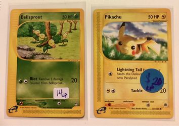 E-Readers Pikachu Expedition & Bellsprout Aquapolis LP