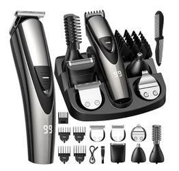 Beard Trimmer for Men: Professional Barber Hair Clippers - 12-in-1 Cordless Grooming Kit - Waterproof Electric Razor with Turbo Speed & Precision Blad