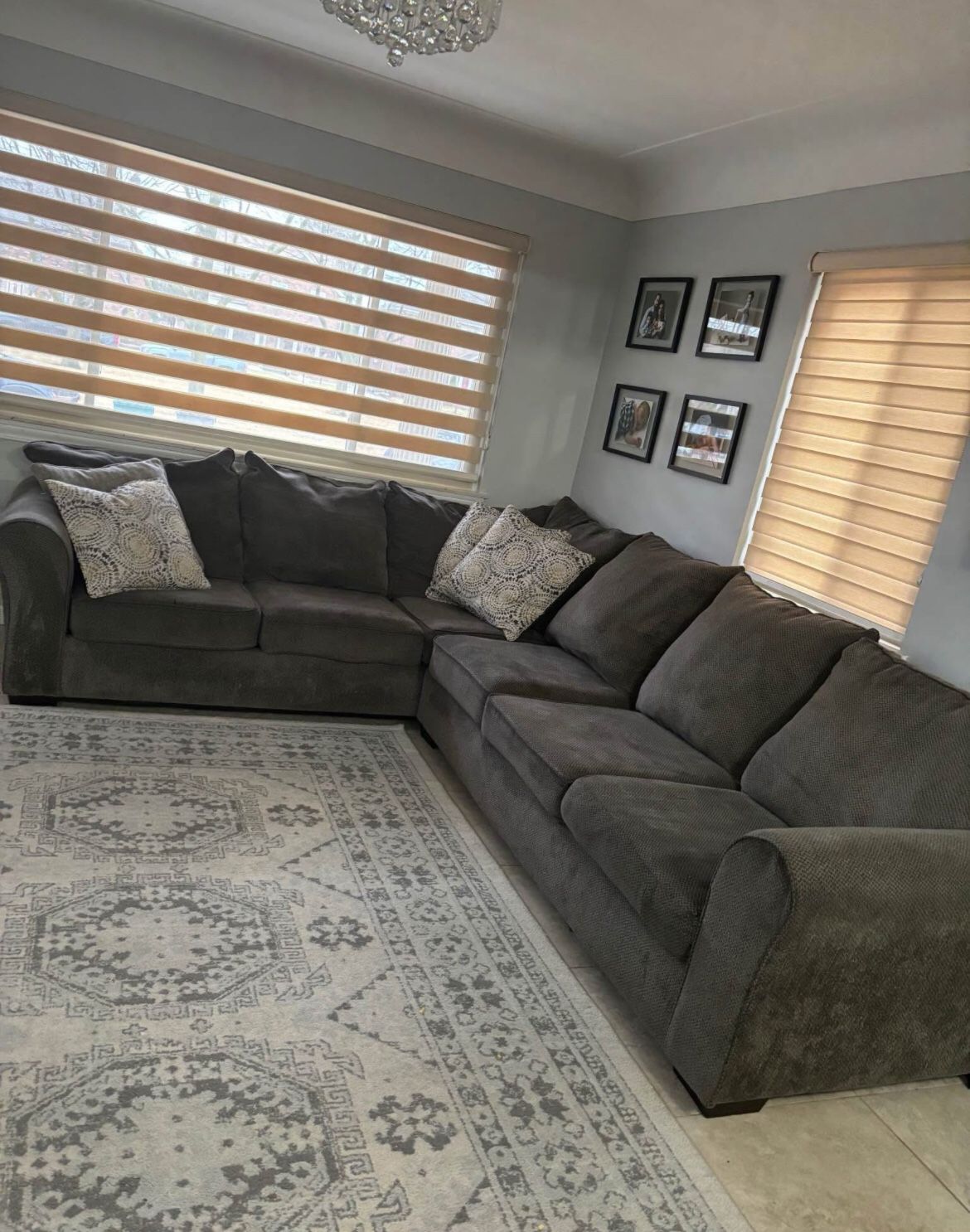 Grey Sectional Couch/ Sofa
