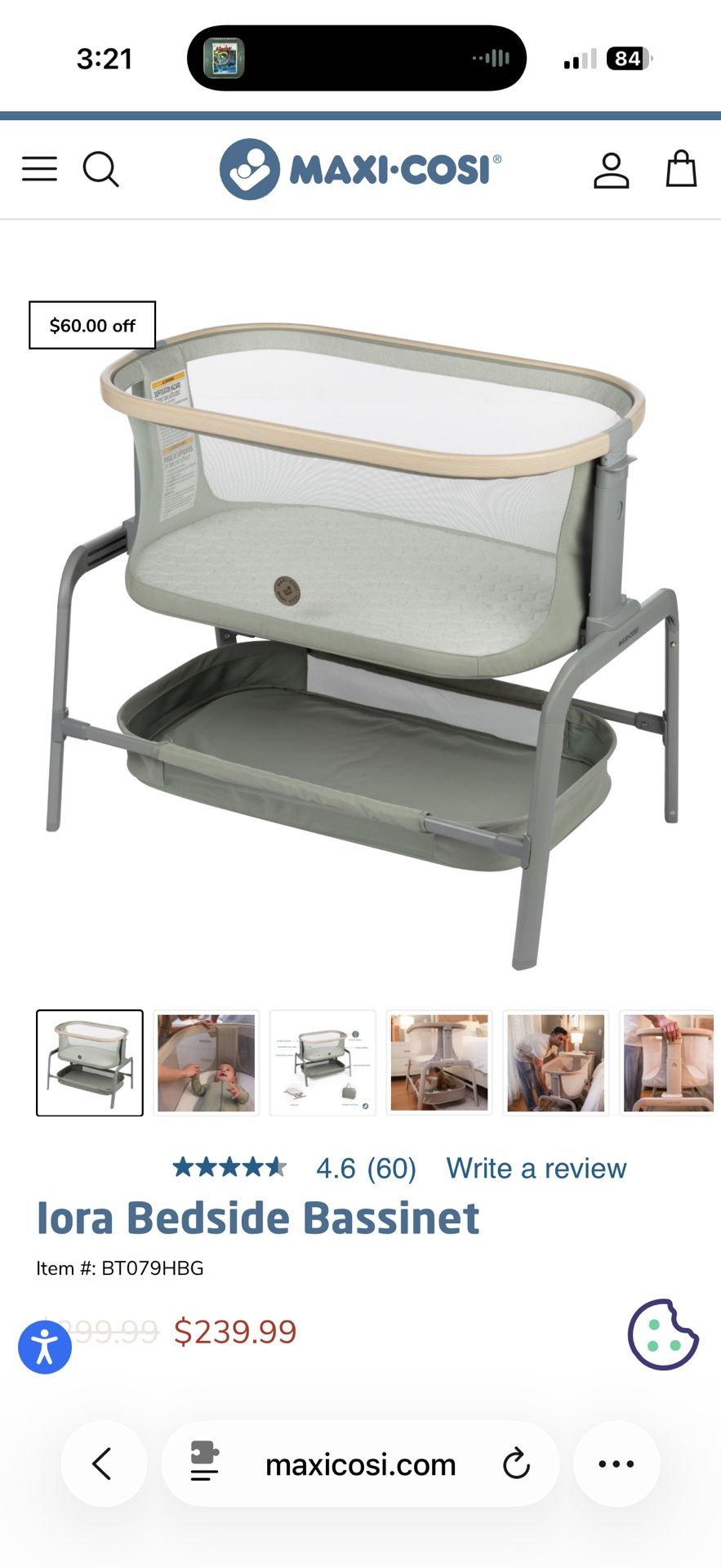 Maxi-Cosi Iora Bedside Bassinet $200 OBO
